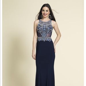 Dave and Jonny Navy Blue prom dress